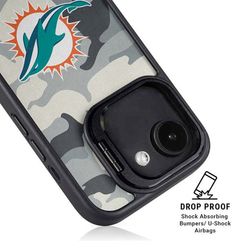 NFL Miami Dolphins Camo iPhone 16e Kickstand Case