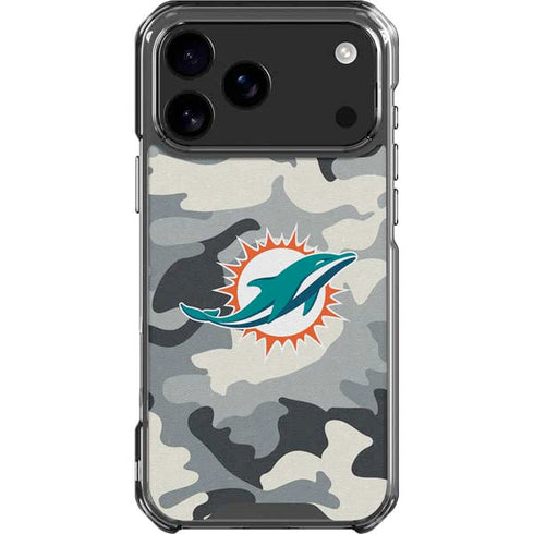 NFL Miami Dolphins Camo iPhone 18 Pro Max Clear Case