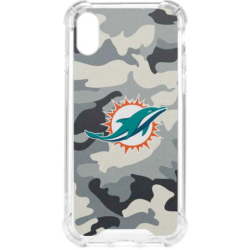 NFL Miami Dolphins Camo iPhone XS Clear Case
