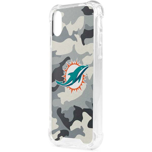 NFL Miami Dolphins Camo iPhone XS Clear Case