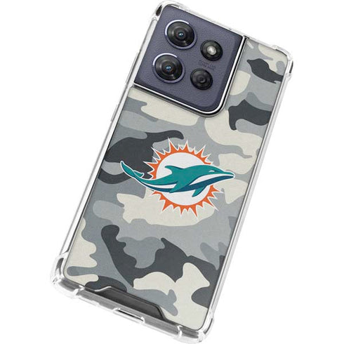 NFL Miami Dolphins Camo Moto G 5G (2025) Clear Case