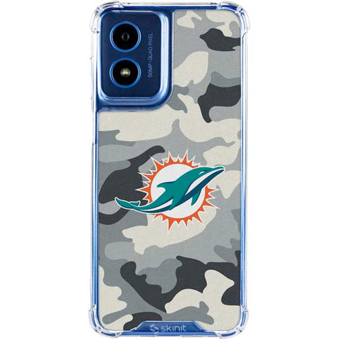 NFL Miami Dolphins Camo Moto G 5G (2024) Clear Case