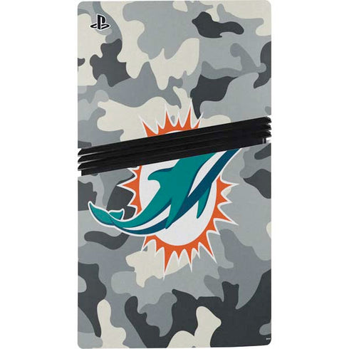 NFL Miami Dolphins Camo PS5 Pro Disk Console Skin