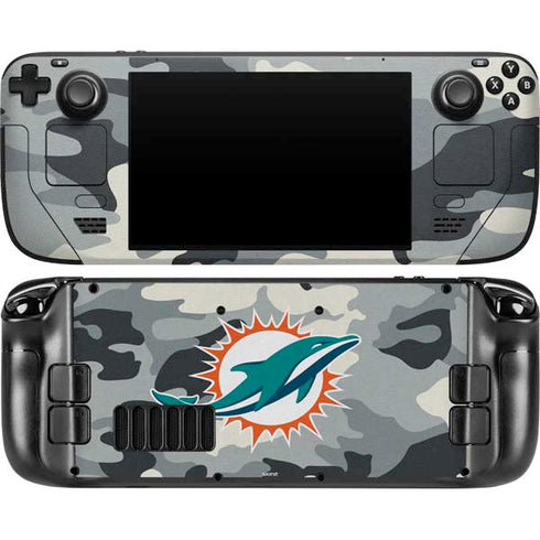 NFL Miami Dolphins Camo Steam Deck Handheld Gaming Computer OLED Skin