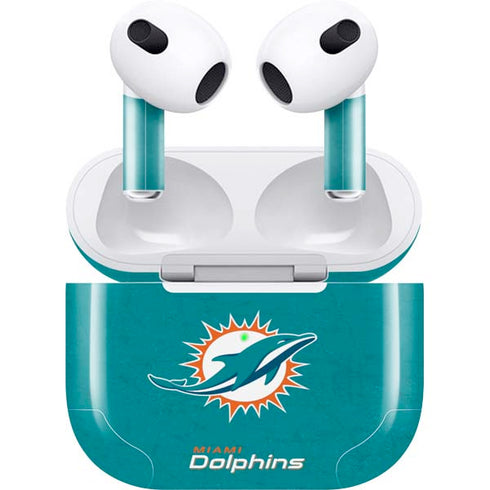 NFL Miami Dolphins Distressed- Aqua Apple AirPods (3rd Gen 2021) Skin