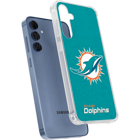 NFL Miami Dolphins Distressed- Aqua Galaxy A55 5G Clear Case
