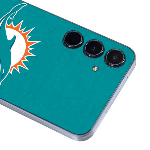 NFL Miami Dolphins Distressed- Aqua Galaxy A55 5G Skin