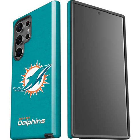 NFL Miami Dolphins Distressed- Aqua Galaxy S23 Ultra Pro Case