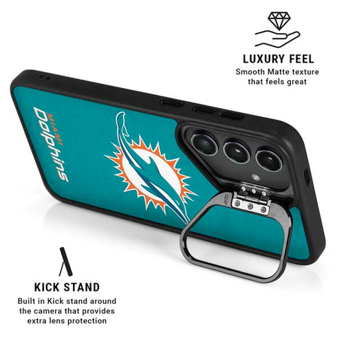 NFL Miami Dolphins Distressed- Aqua Galaxy S24 FE Kickstand Case