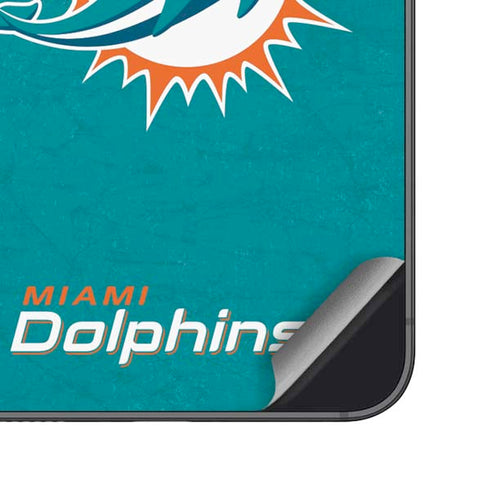 NFL Miami Dolphins Distressed- Aqua Galaxy S25 Plus Skin
