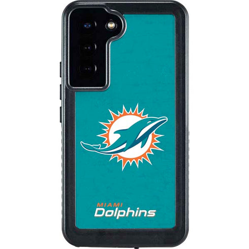 NFL Miami Dolphins Distressed- Aqua Galaxy S24 Plus Waterproof Case