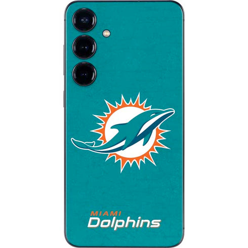 NFL Miami Dolphins Distressed- Aqua Galaxy S24 Skin