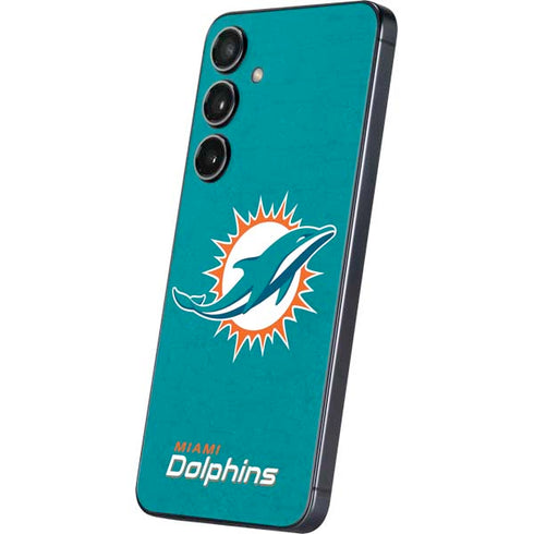 NFL Miami Dolphins Distressed- Aqua Galaxy S24 Skin