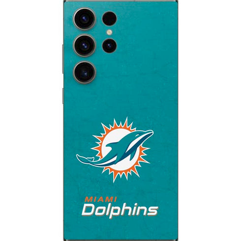 NFL Miami Dolphins Distressed- Aqua Galaxy S24 Ultra Skin