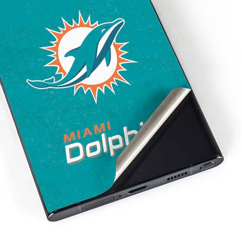 NFL Miami Dolphins Distressed- Aqua Galaxy S24 Ultra Skin