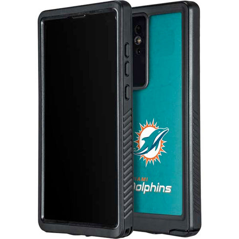 NFL Miami Dolphins Distressed- Aqua Galaxy S24 Ultra Waterproof Case