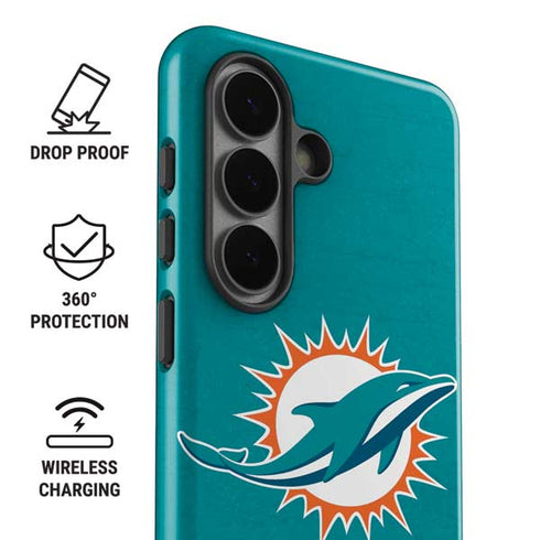 NFL Miami Dolphins Distressed- Aqua Galaxy S26 Plus Impact Case
