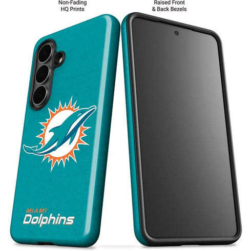 NFL Miami Dolphins Distressed- Aqua Galaxy S26 Plus Impact Case