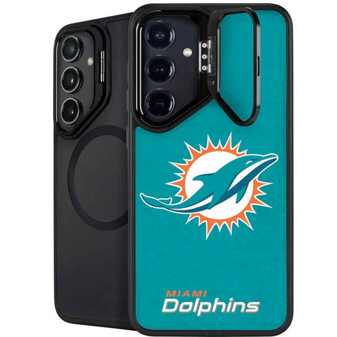 NFL Miami Dolphins Distressed- Aqua Galaxy S26 Plus Kickstand Case