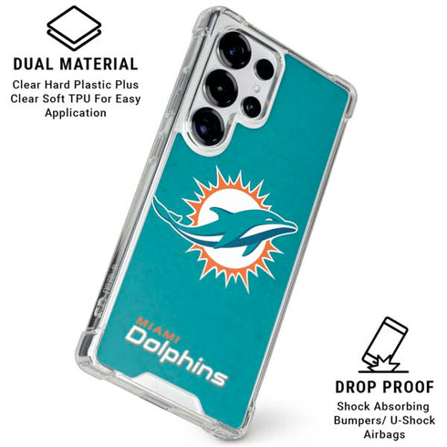 NFL Miami Dolphins Distressed- Aqua Galaxy S26 Ultra Clear Case