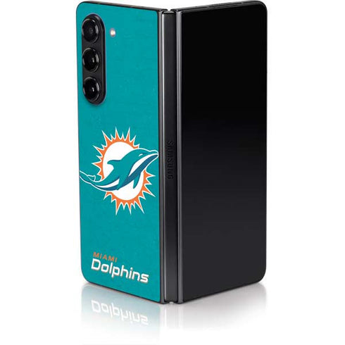NFL Miami Dolphins Distressed- Aqua Galaxy Z Fold5 5G Skin