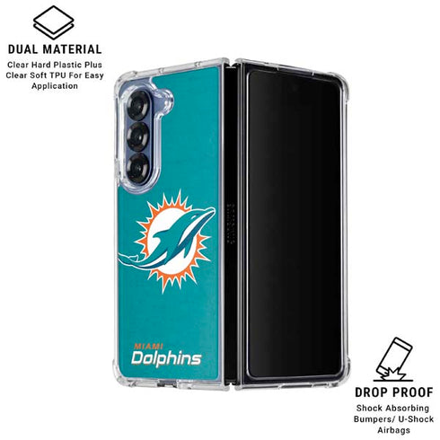 NFL Miami Dolphins Distressed- Aqua Galaxy Z Fold6 Clear Case
