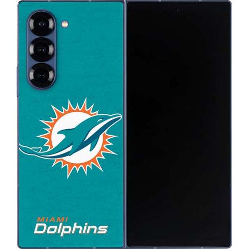 NFL Miami Dolphins Distressed- Aqua Galaxy Z Fold6 Skin