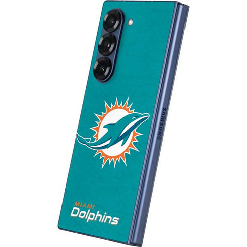 NFL Miami Dolphins Distressed- Aqua Galaxy Z Fold6 Skin
