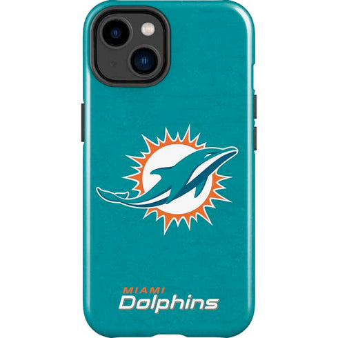 NFL Miami Dolphins Distressed- Aqua iPhone 15 Impact Case