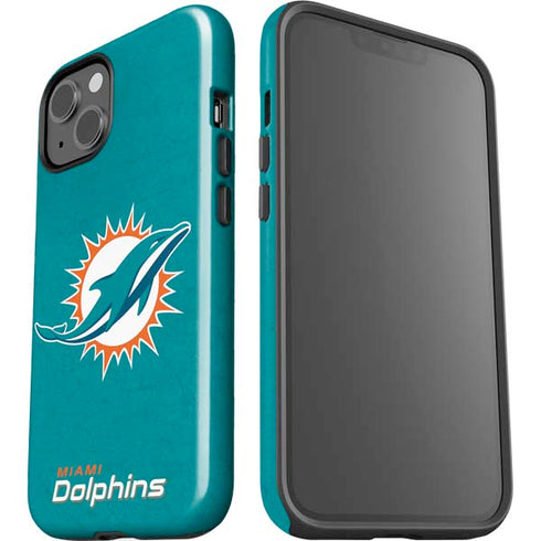 NFL Miami Dolphins Distressed- Aqua iPhone 15 Impact Case