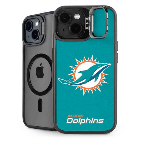 NFL Miami Dolphins Distressed- Aqua iPhone 15 Kickstand Case