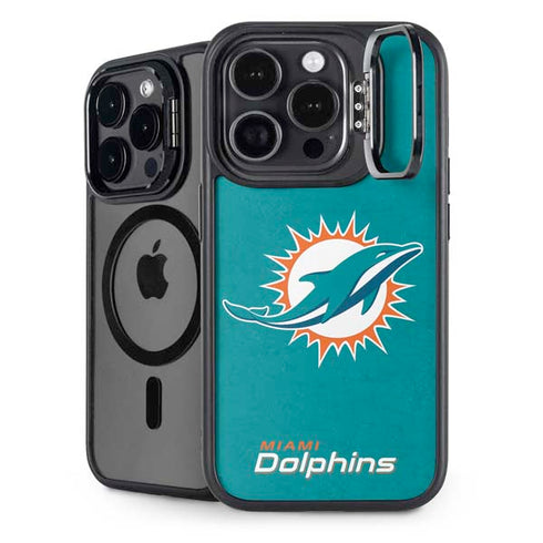 NFL Miami Dolphins Distressed- Aqua iPhone 15 Pro Kickstand Case