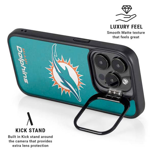 NFL Miami Dolphins Distressed- Aqua iPhone 15 Pro Max Kickstand Case