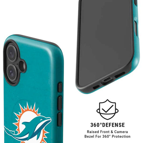 NFL Miami Dolphins Distressed- Aqua iPhone 16 Magsafe Impact Case