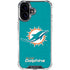 NFL Miami Dolphins Distressed- Aqua iPhone 16 Plus Clear Case