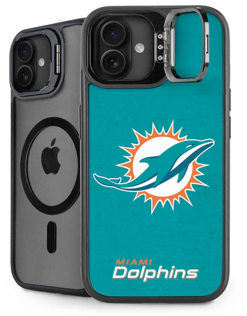 NFL Miami Dolphins Distressed- Aqua iPhone 16 Plus Kickstand Case