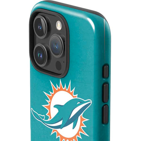 NFL Miami Dolphins Distressed- Aqua iPhone 16 Pro Impact Case