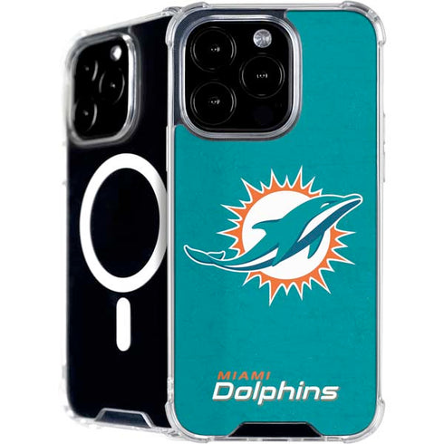 NFL Miami Dolphins Distressed- Aqua iPhone 16 Pro Max MagSafe Case