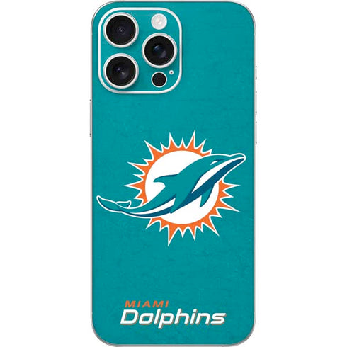 NFL Miami Dolphins Distressed- Aqua iPhone 16 Pro Max Skin