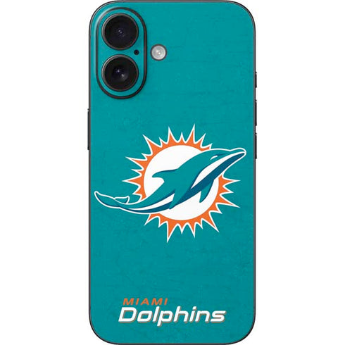 NFL Miami Dolphins Distressed- Aqua iPhone 16 Skin