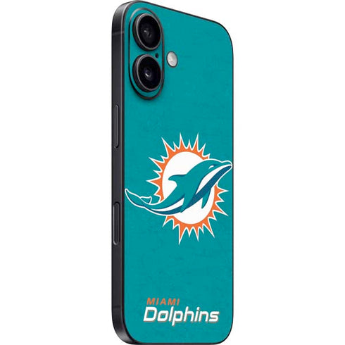 NFL Miami Dolphins Distressed- Aqua iPhone 16 Skin