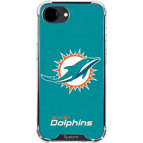 NFL Miami Dolphins Distressed- Aqua iPhone 16e Clear Case