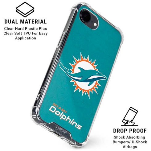 NFL Miami Dolphins Distressed- Aqua iPhone 16e Clear Case