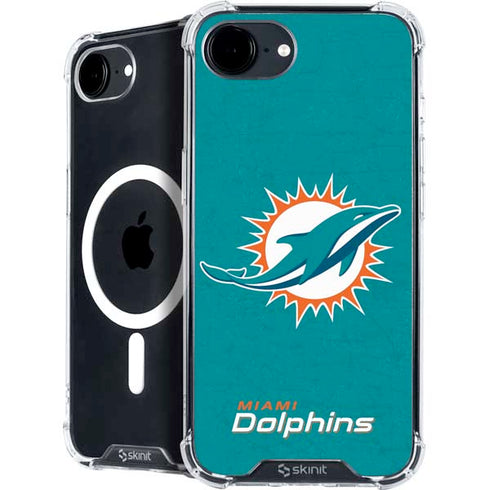 NFL Miami Dolphins Distressed- Aqua iPhone 16e MagSafe Case