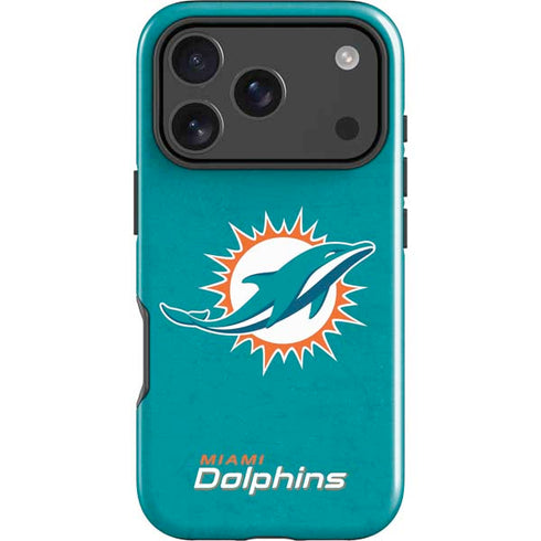 NFL Miami Dolphins Distressed- Aqua iPhone 18 Pro Impact Case