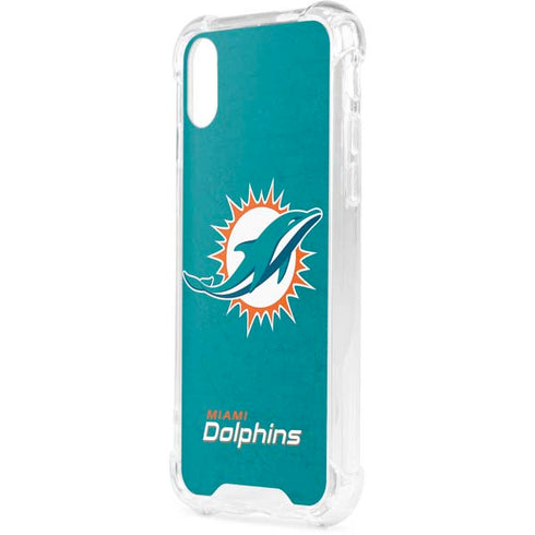 NFL Miami Dolphins Distressed- Aqua iPhone XS Clear Case
