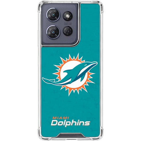 NFL Miami Dolphins Distressed- Aqua Moto G 5G (2025) Clear Case