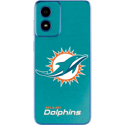 NFL Miami Dolphins Distressed- Aqua Moto G Play 4G (2024) Skin