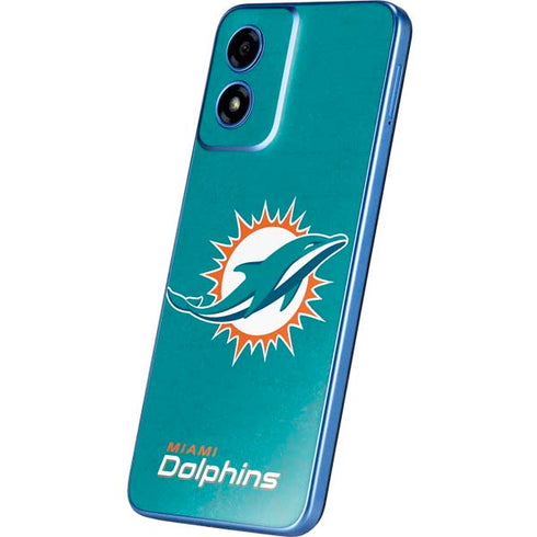 NFL Miami Dolphins Distressed- Aqua Moto G Play 4G (2024) Skin
