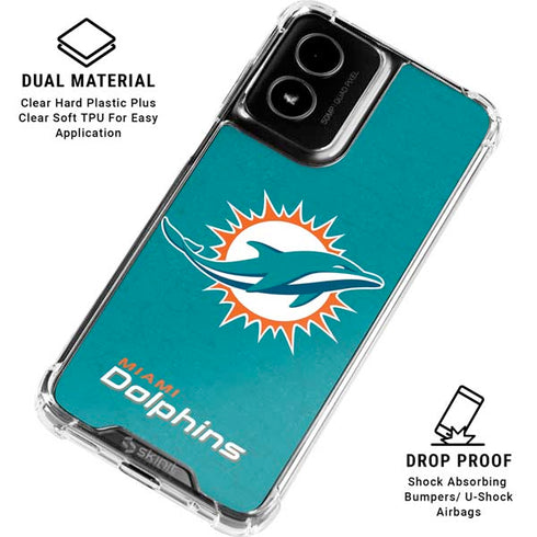 NFL Miami Dolphins Distressed- Aqua Moto G Power 5G (2024) Clear Case